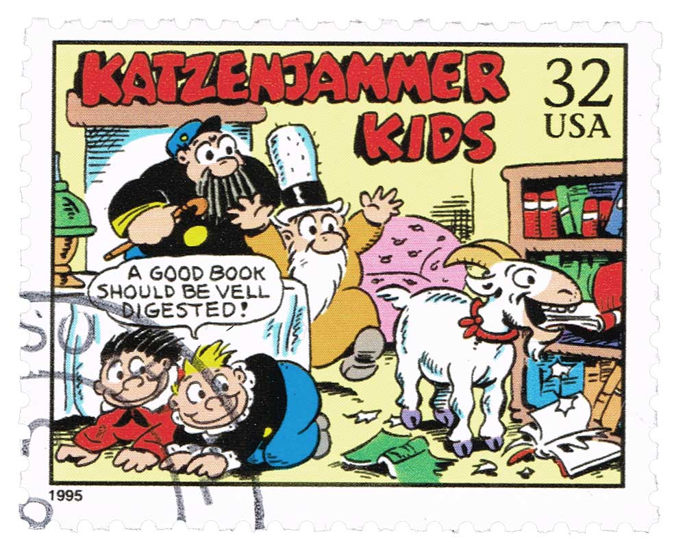 US-Amerikanische Briefmarke mit Comic der Katzenjammer-Kids von 1995