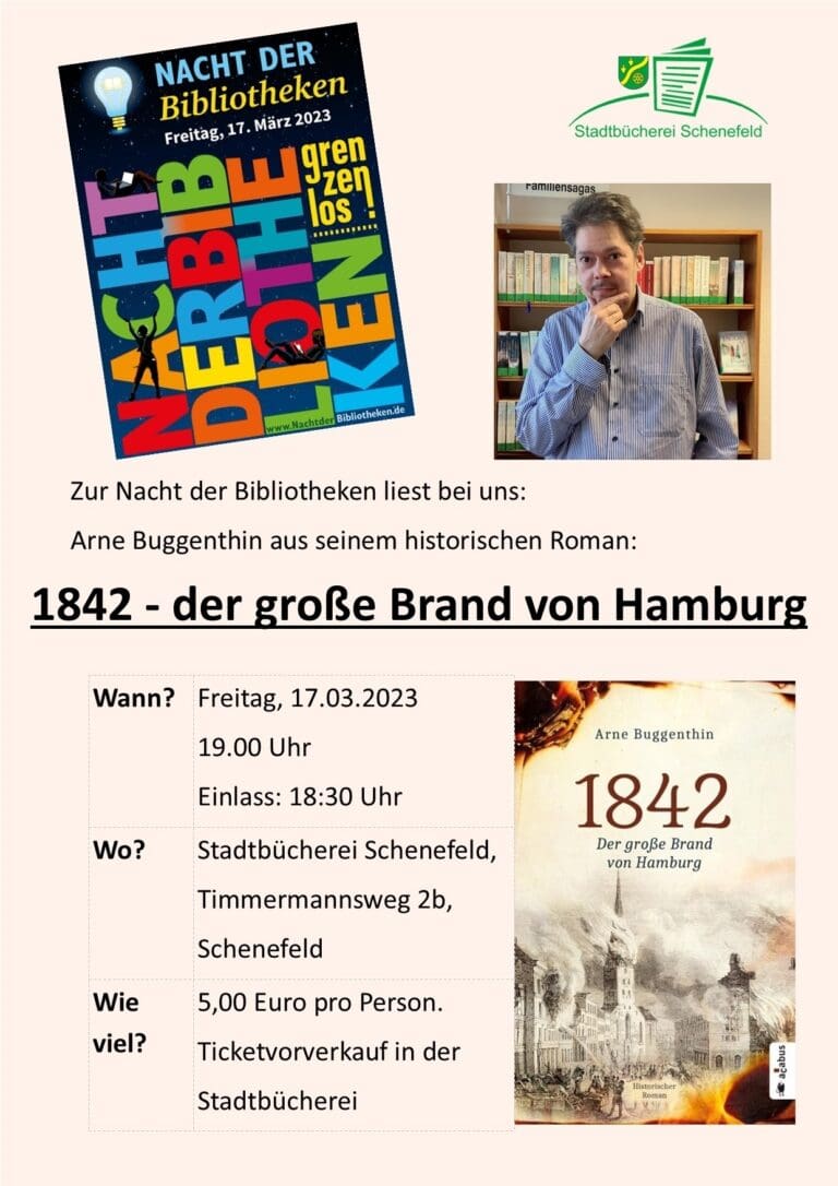 Lesung Arne Buggenthin „1842 – Der große Brand von Hamburg“