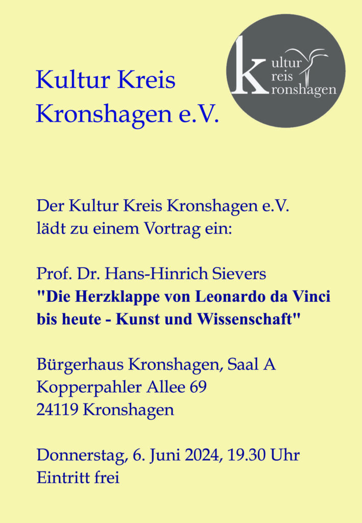 Kronshagen: Die Herzklappe von Leonardo da Vinci bis heute – Kunst und Wissenschaft