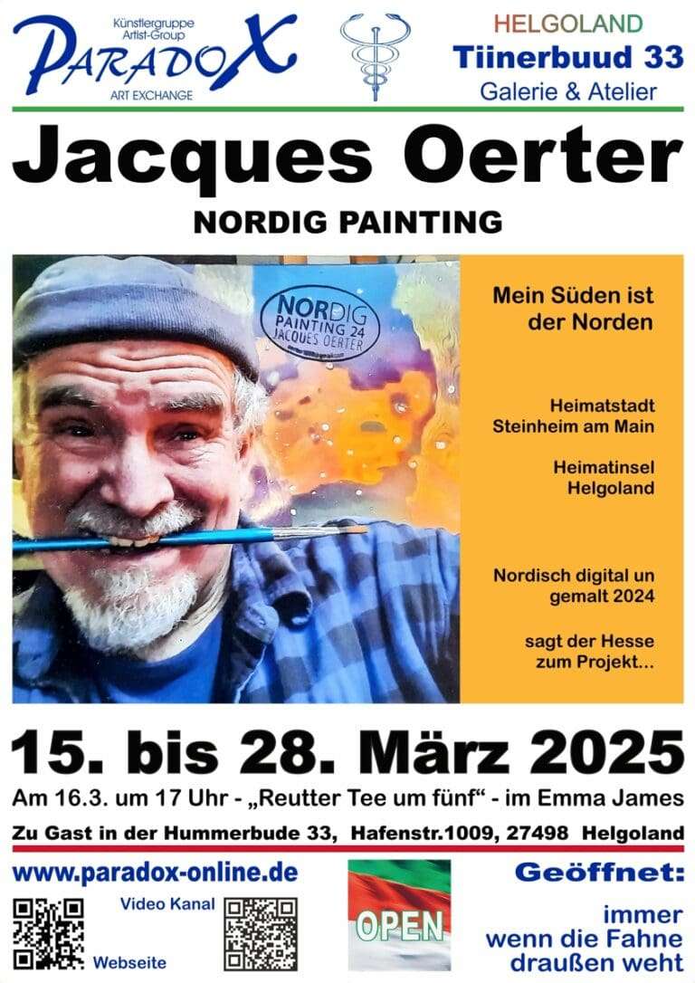 Helgoland: Galerie Tiinerbuud 33 in der Hummerbude PARADOX: Jacques Oerter